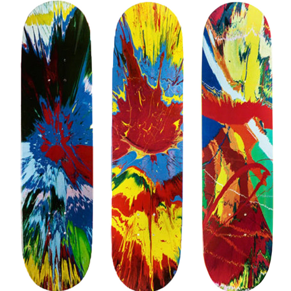 , Supreme X Damien Hirst Spin Art Skateboard Decks, GC Editions